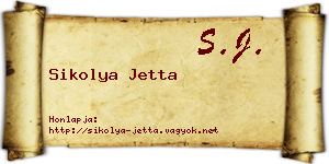 Sikolya Jetta névjegykártya